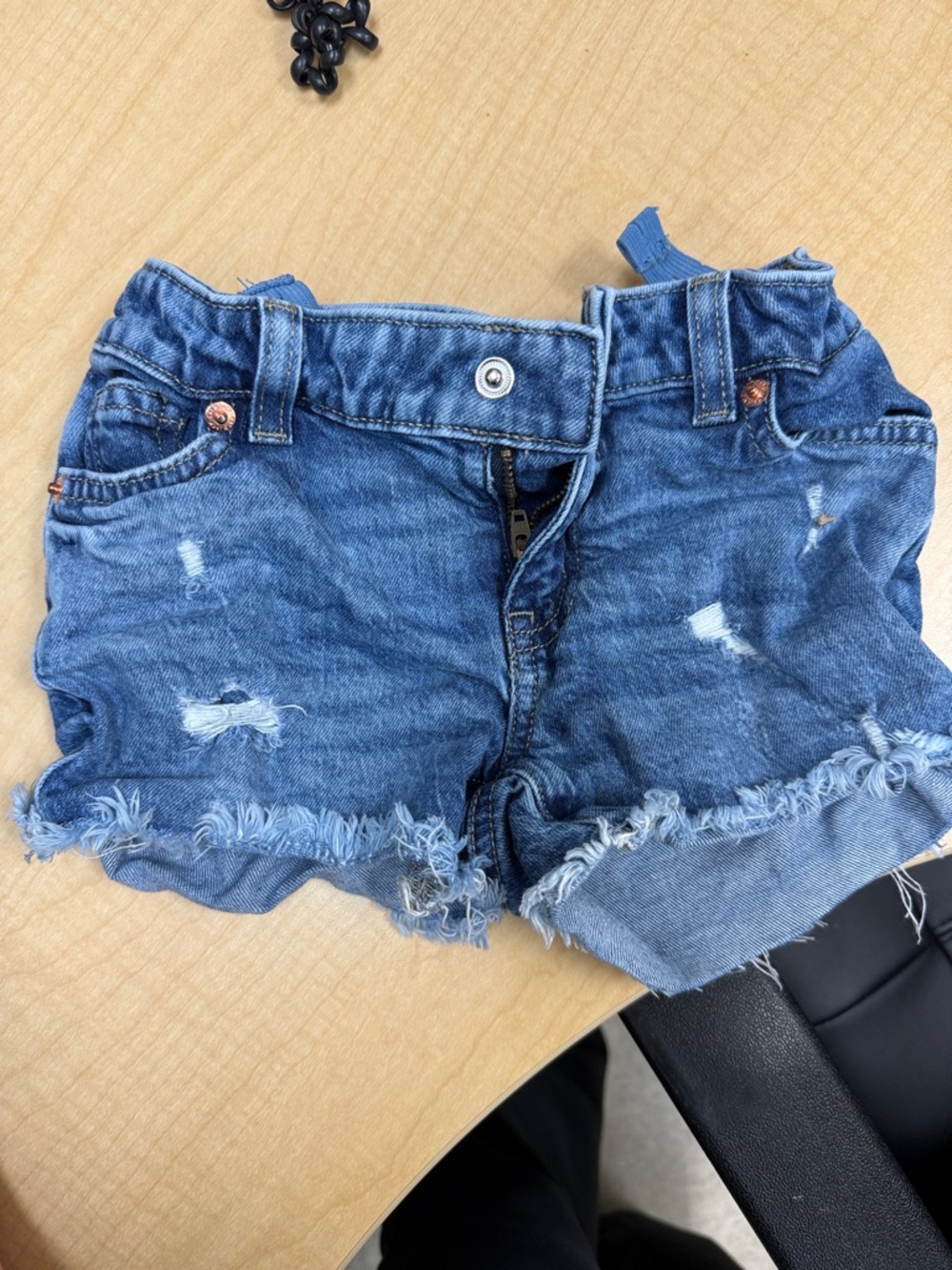 Cat & Jack Denim Distressed Frayed-Hem Shorts - Blue